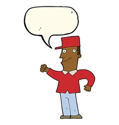 Cartoon Man Punching Air With Speech Bubble