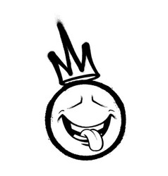 Graffiti Emoticon With Crown Smiling Face Painted