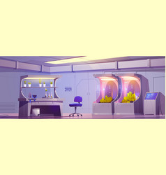 Laboratory With Plants Growing Equipment Interior