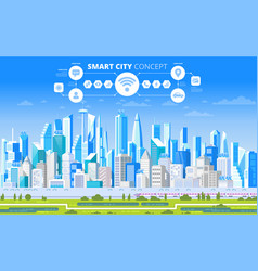 Smart City With Infographic Elements