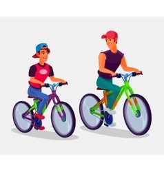 Two Young Men Riding Bicycles