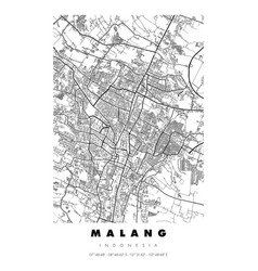 Minimalist Malang City Map Printable Wall