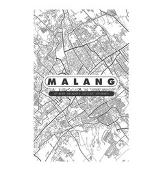 Minimalist Malang City Map Printable Wall