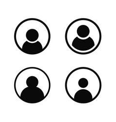 Set Of Circle User Icons Member Profile Avatar