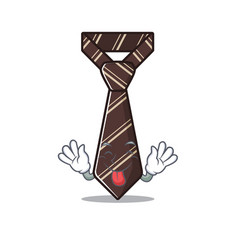 Tongue Out Smiling Tie Isolated On Cartoon