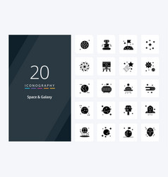 20 Space And Galaxy Solid Glyph Icon