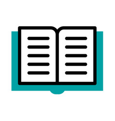 Open Book Icon Half Line Color Style