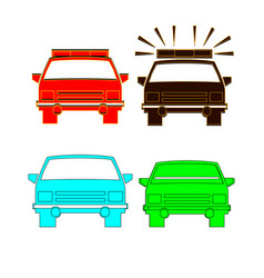 Set Of Front View Transportation Icons