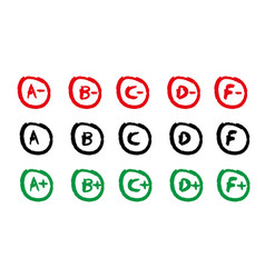 Grade Result A B C And F Set