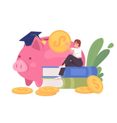 Savings For Self Education Semi Flat Color