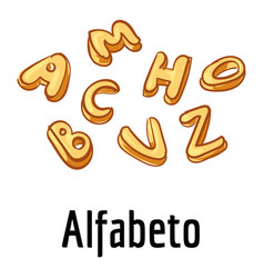 Alfabeto Pasta Icon Cartoon Style