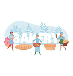 Baker Man And Woman Cooking Sweet Pastry