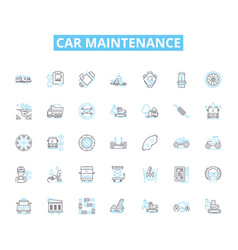 Car Maintenance Linear Icons Set Oil Change