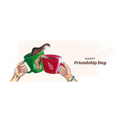 Friendship Day Background With Coffee Cup