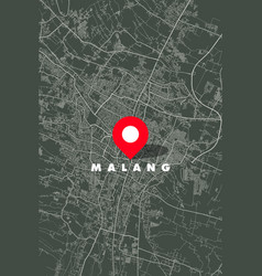 Minimalist Malang City Map Printable Wall