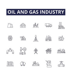 Oil And Gas Industry Line Icons And Signs