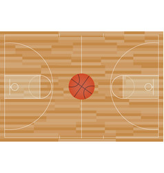 Basketball Court Floor With Line On Wood Pattern