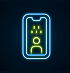 Glowing Neon Line Taxi Driver License Icon