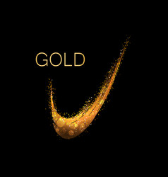 Isolated Design Element Shiny Golden Arc And