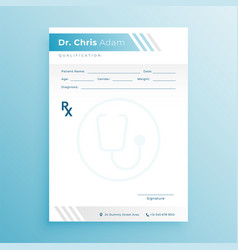 Modern Rx Doctor Prescription Pad Template For