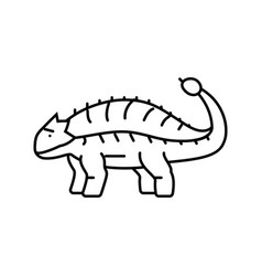 Ankylosaurus Dinosaur Animal Line Icon