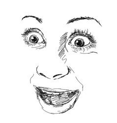 Hand-drawn Crazy Smile Face