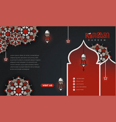 Islamic Background Design With Red Black And Gold