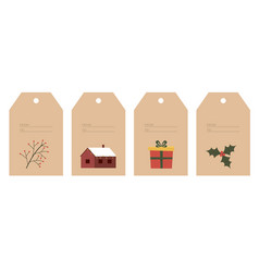 Set Of Gift Box Tags Paper