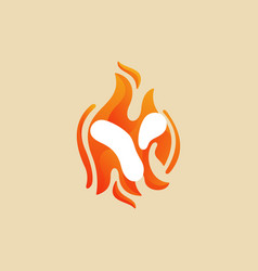 Y Letter Fire Logo Burn Red Orange Y Logo