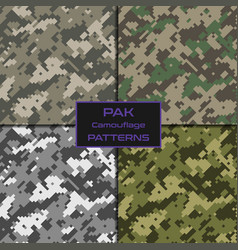 Pack Of Seamless Pattern Digital Camouflage