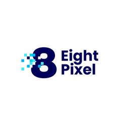 8 Eight Number Pixel Mark Digital Bit Logo Icon