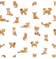 Chihuahua Seamless Pattern Dog Healthy Silhouette