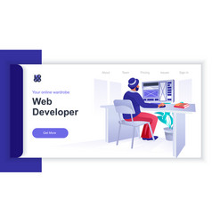 Web Developer Concept 3d Isometric Web Banner