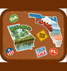 Georgia Florida Travel Stickers