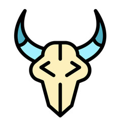 Ranch Cow Skull Icon Flat