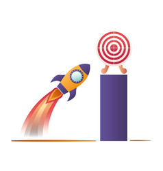 Rocket With Target Shooting Isolated Icon