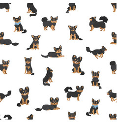 Chihuahua Seamless Pattern Dog Healthy Silhouette