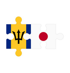 Puzzle Of Flags Of Barbados And Japan