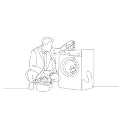 Businessman Putting Money Into Washing Machine