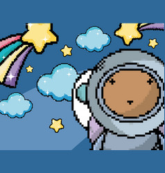 Astronaut Boy In The Galaxy Pixel Art