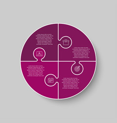 Four Pieces Jigsaw Puzzle Circle Info Graphic