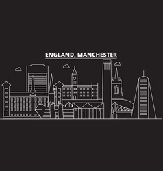 Manchester Silhouette Skyline Great Britain