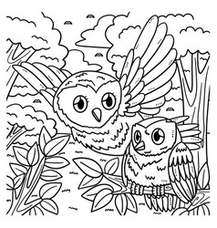 Mother Owl And Baby Owl Coloring Page For Kids