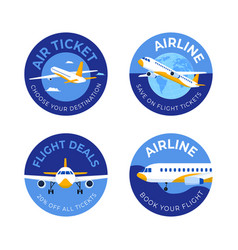 Flat Design Airline Company Labels Template