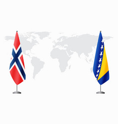 Norway And Bosnia And Herzegovina Flags