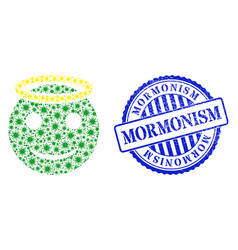 Scratched Mormonism Stamp Seal And Covid-2019 Holy