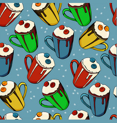 Seamless Pattern With Whipped Cream Christmas Coco