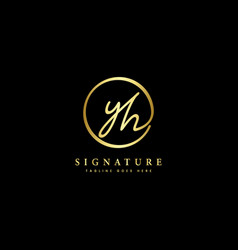 Y H Yh Initial Letter Handwritten Signature Logo