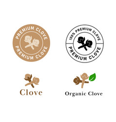 Clove Premium Label Stamp Of Organic Spices Circle