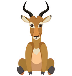 Cute Impala In Flat Style Isolated